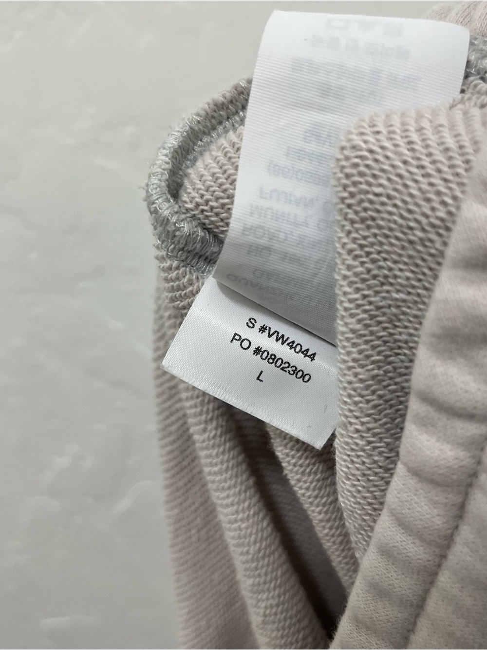 Vuori Sedona Wideleg Sweatpants Cream VW4044 Fleece Split Hem Size L - Picture 7 of 7